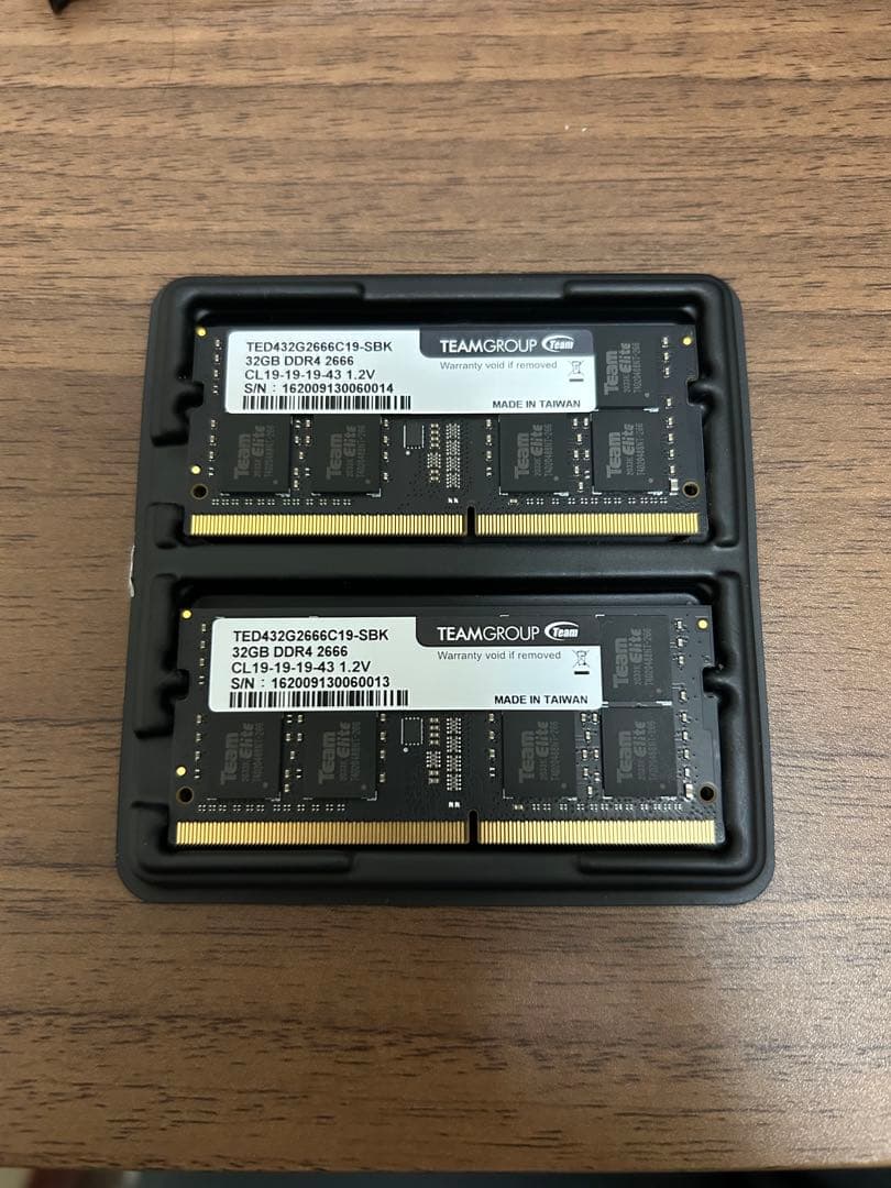 p*a様 【64GB】Team DDR4-2666 32GB×2枚 ノートPC/