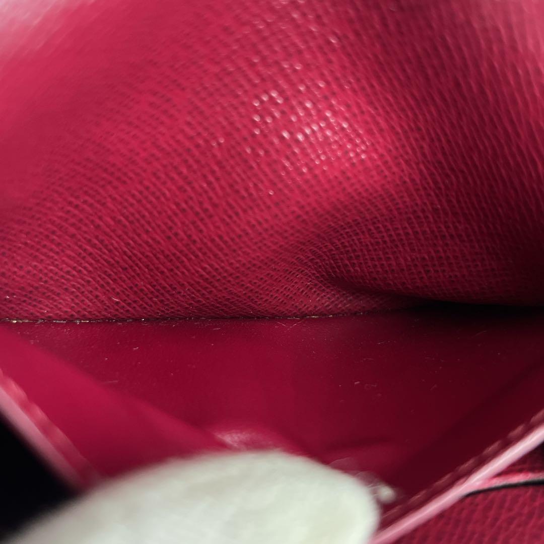 ルイヴィトン　ケース　ポルトモネロザリ　フューシャ　モノグラム　ブラウン