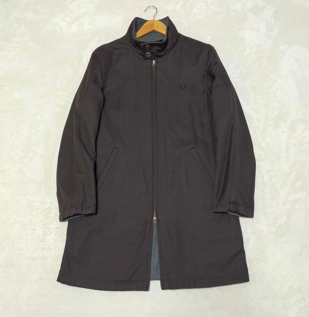 FRED PERRY　リバーシブル　千鳥格子柄　ミドルコート　Мサイズ