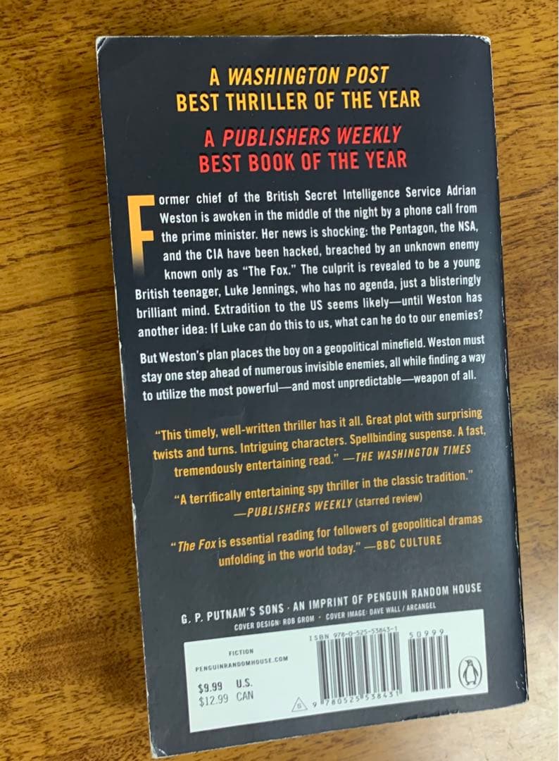 現代世界情勢描写！The Foxフレデリックフォーサイス 米国版2018年初版本