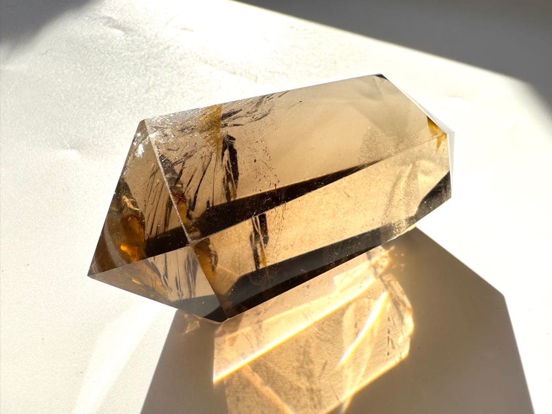 透明感 影山入り スモーキークォーツ ダブルポイント