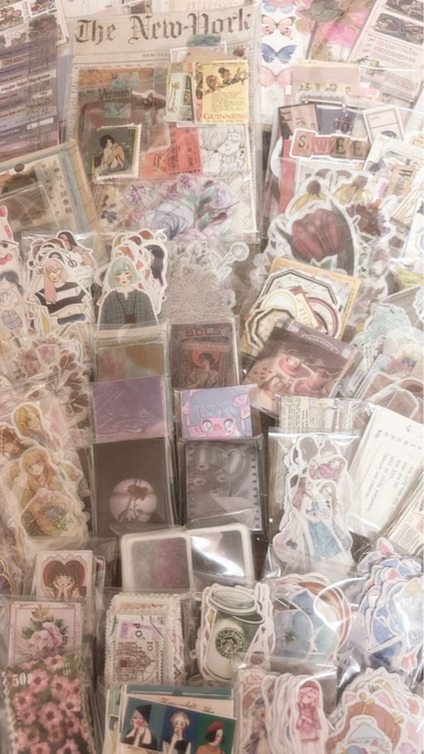 コラージュ 素材 おすそ分け 紙もの シール レトロ まとめ売り セット